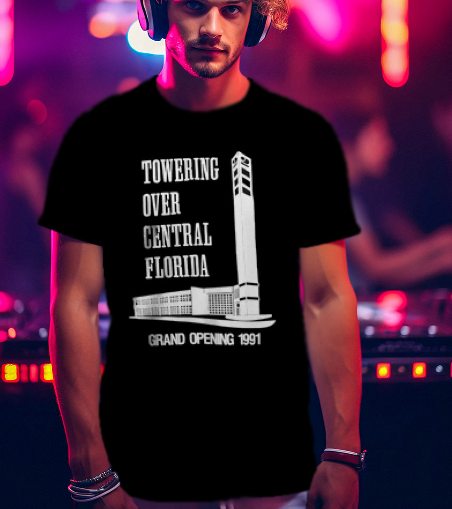 Towering Over Central Florida Grand Opening 1991 Clock Tower Building T-Shirt