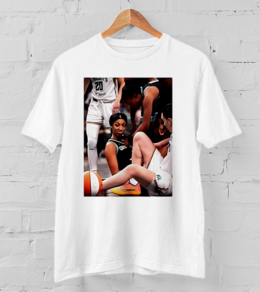 Angel Reese Determined Poised Basketball Court Moment T-Shirt