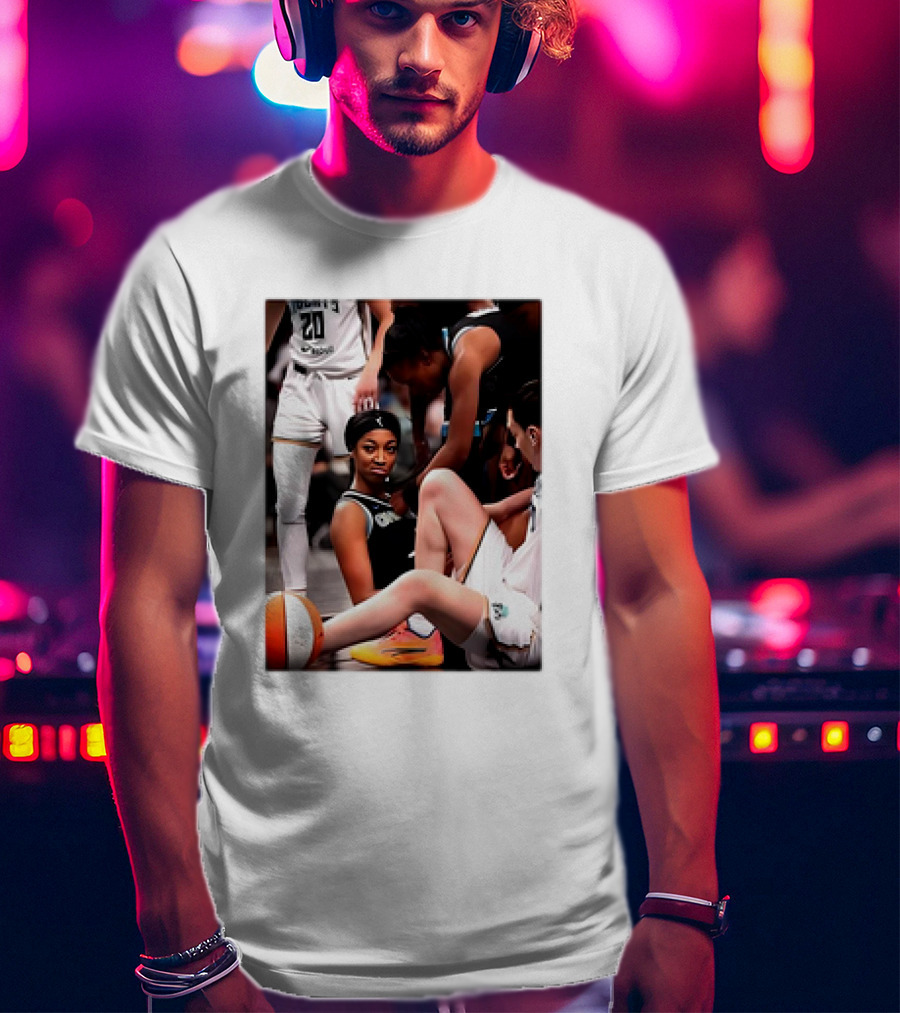 Angel Reese Determined Poised Basketball Court Moment T-Shirt