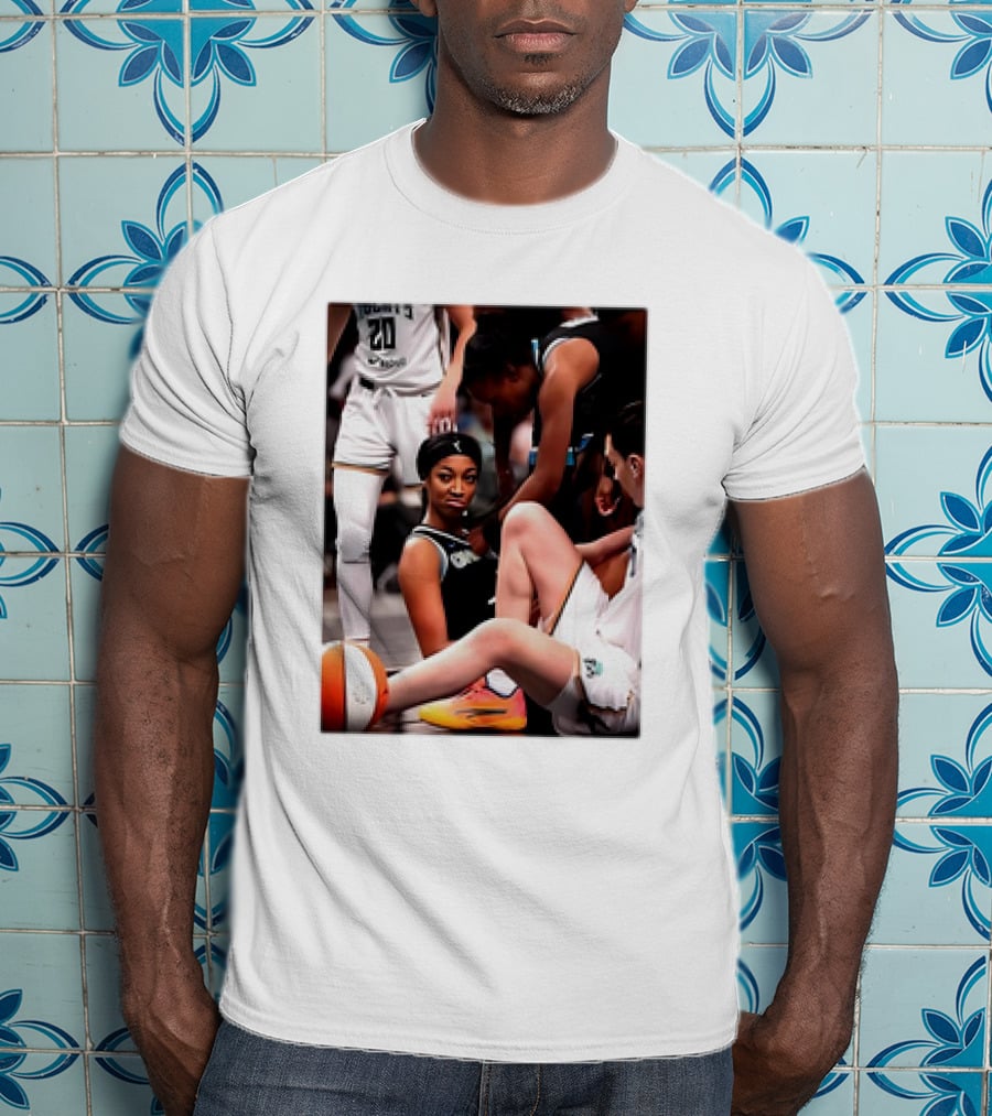 Angel Reese Determined Poised Basketball Court Moment T-Shirt