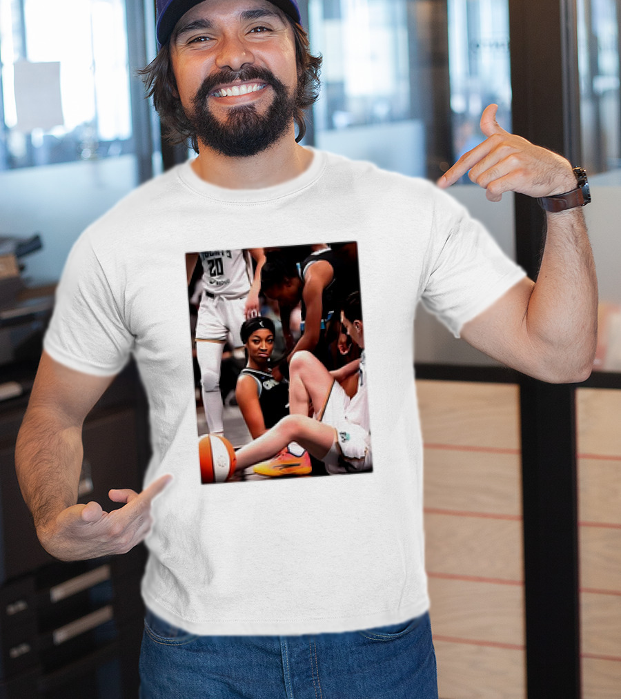 Angel Reese Determined Poised Basketball Court Moment T-Shirt