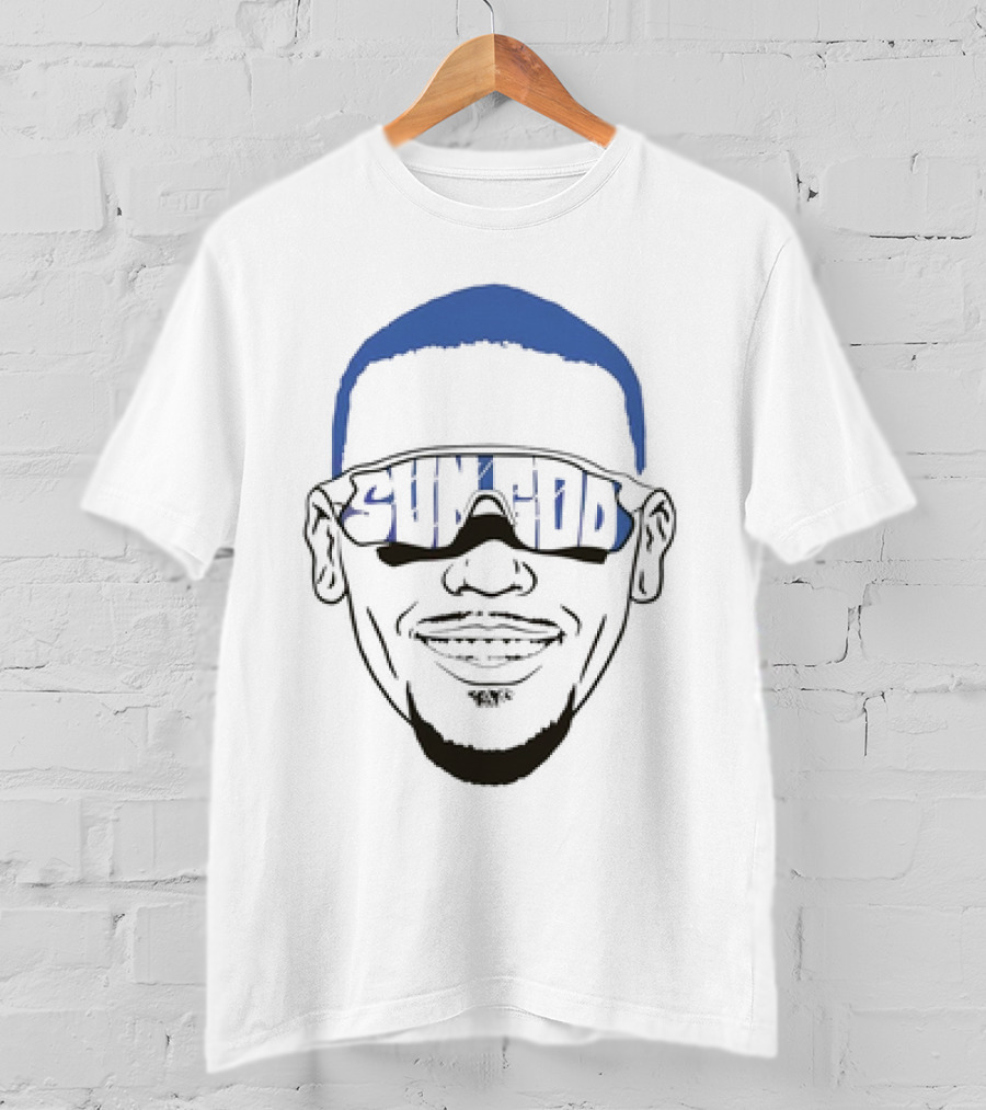 Sun God Amon Ra St Brown Big Face Sunglasses T-Shirt
