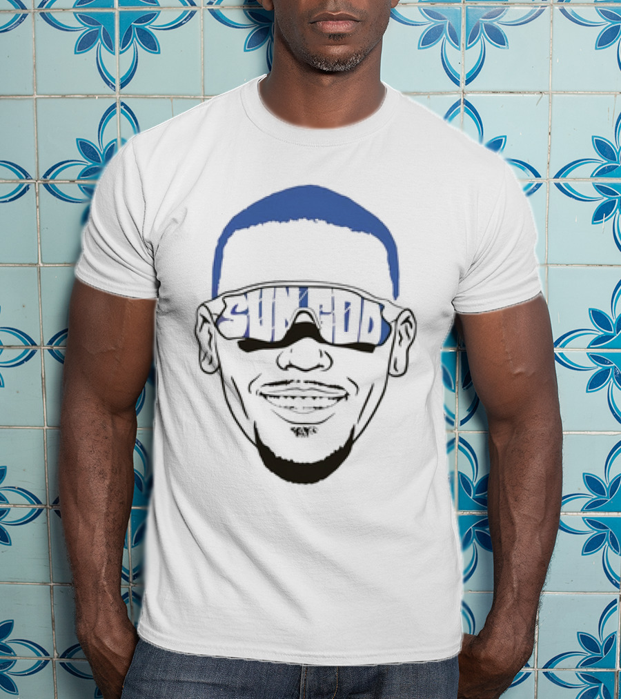 Sun God Amon Ra St Brown Big Face Sunglasses T-Shirt