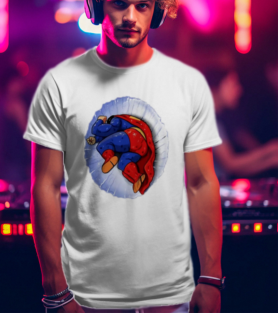 Superman X Yamcha Fallen Hero Parody Crossover T-Shirt