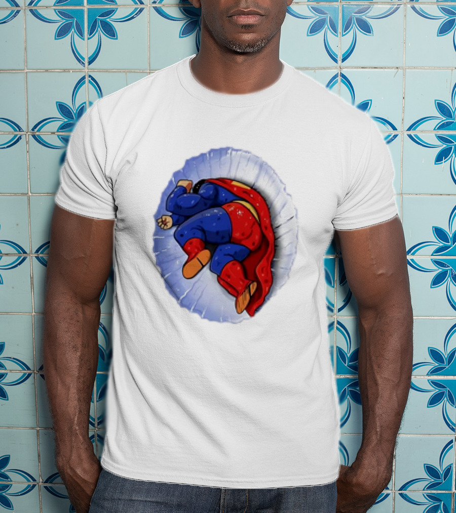Superman X Yamcha Fallen Hero Parody Crossover T-Shirt