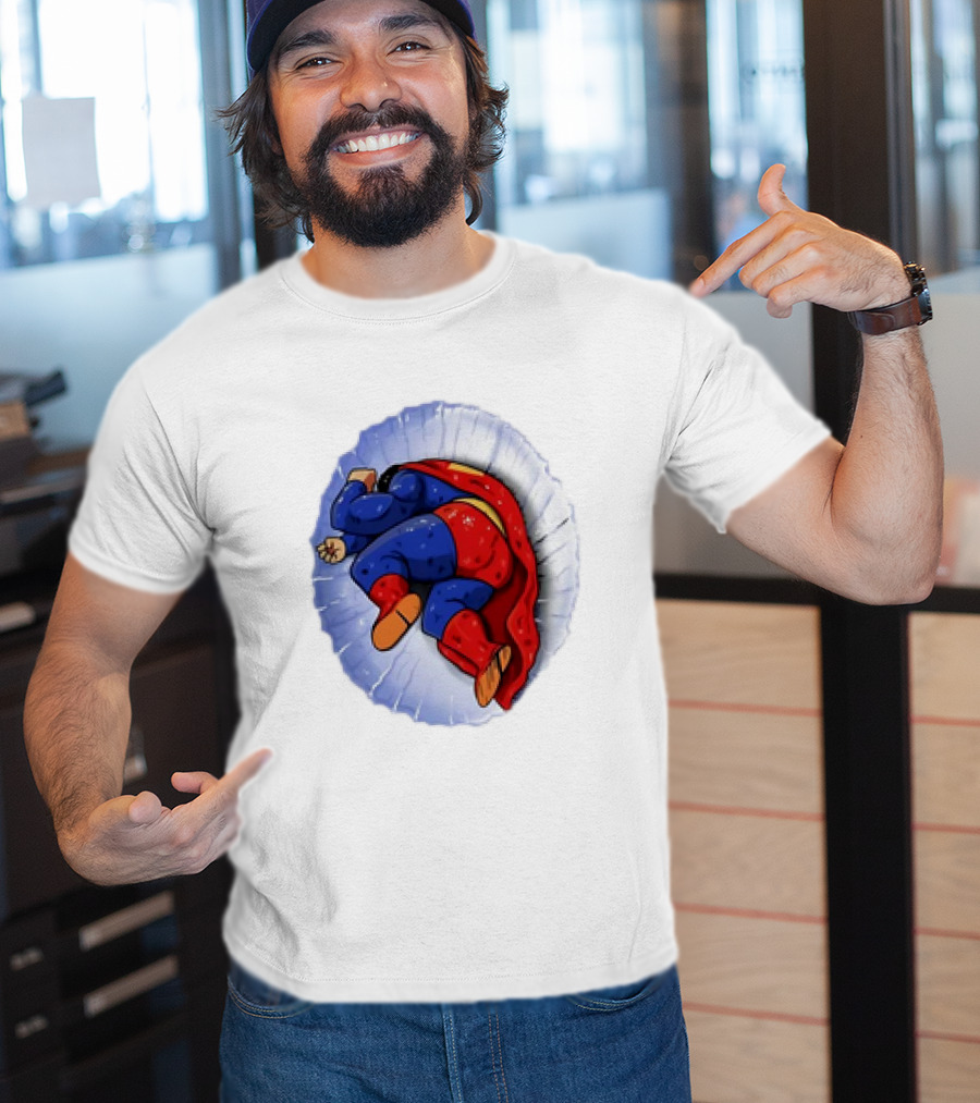 Superman X Yamcha Fallen Hero Parody Crossover T-Shirt