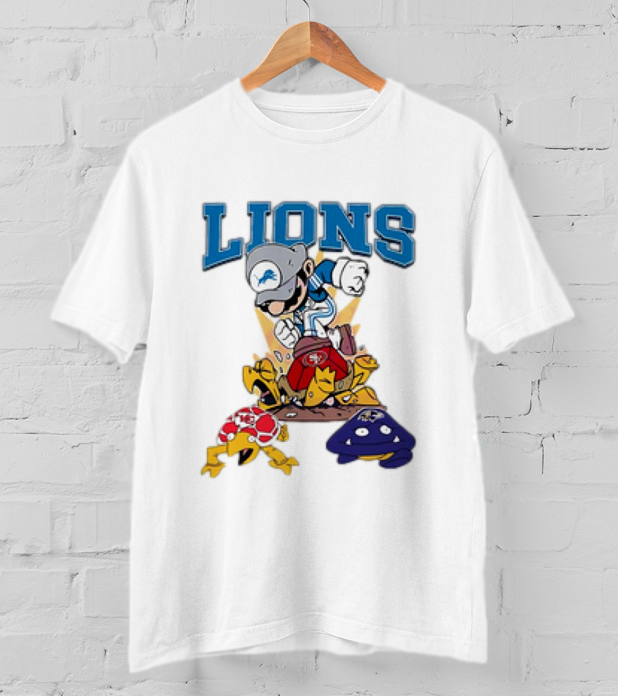 Lions Mario Stomps 49ers Chiefs Ravens T-Shirt