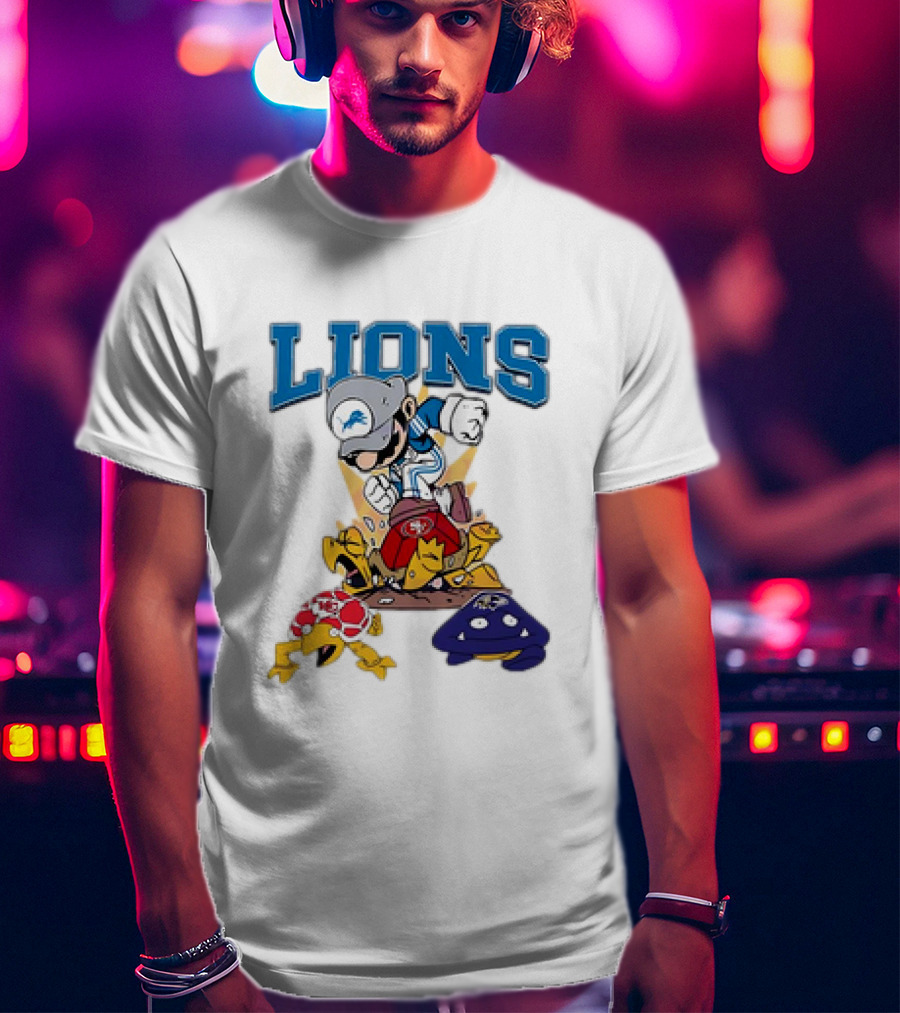 Lions Mario Stomps 49ers Chiefs Ravens T-Shirt