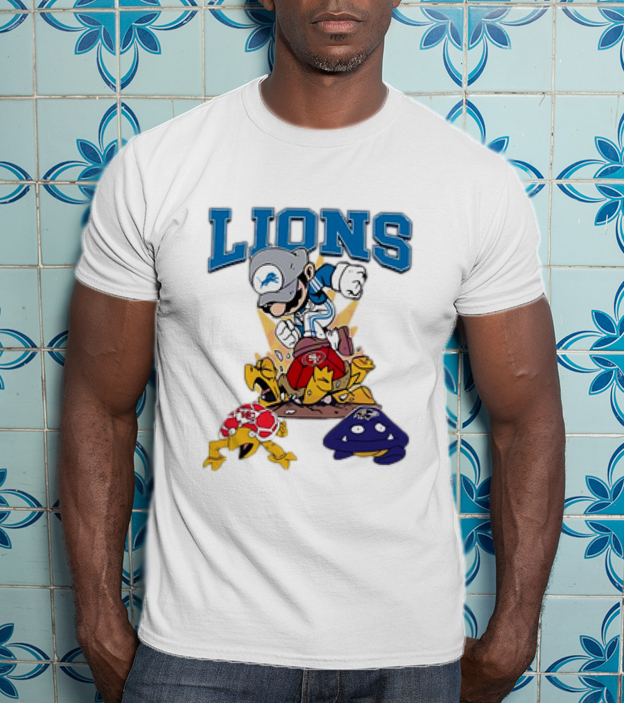 Lions Mario Stomps 49ers Chiefs Ravens T-Shirt