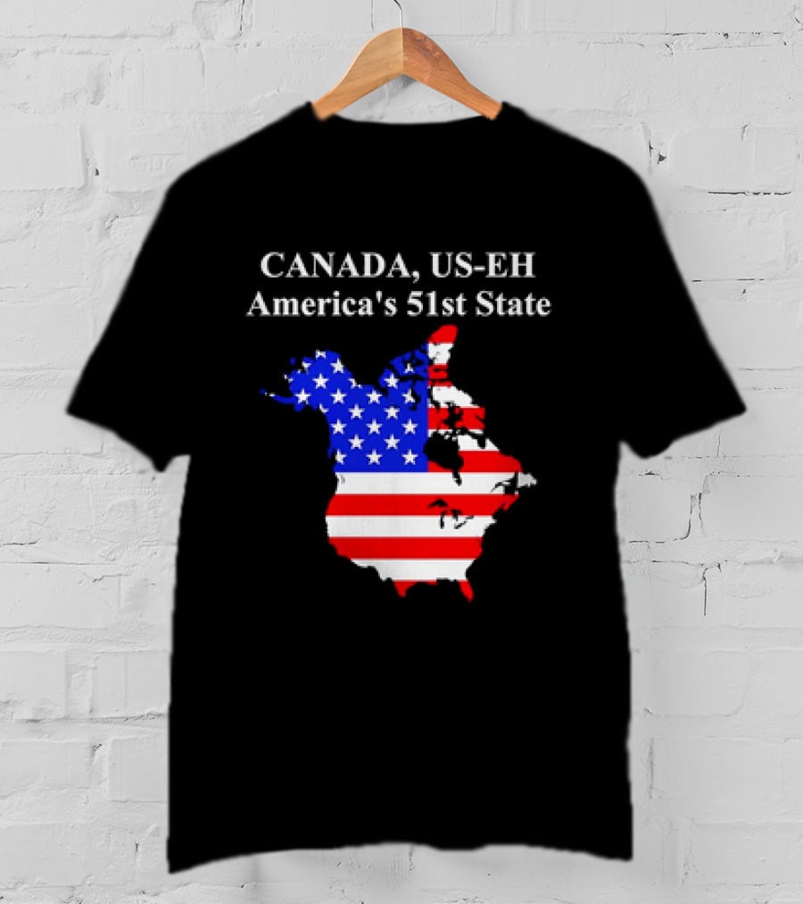 Canada US-EH America's 51st State Map T-Shirt