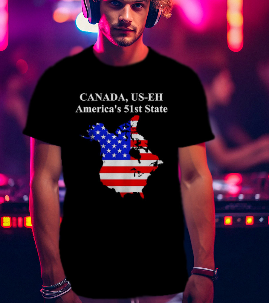 Canada US-EH America's 51st State Map T-Shirt