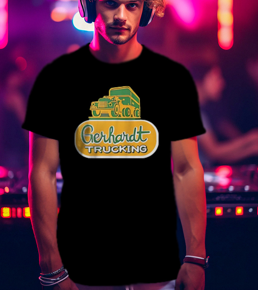 Gerhardt Trucking Vintage Green And Yellow Truck T-Shirt