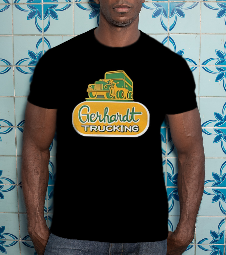 Gerhardt Trucking Vintage Green And Yellow Truck T-Shirt