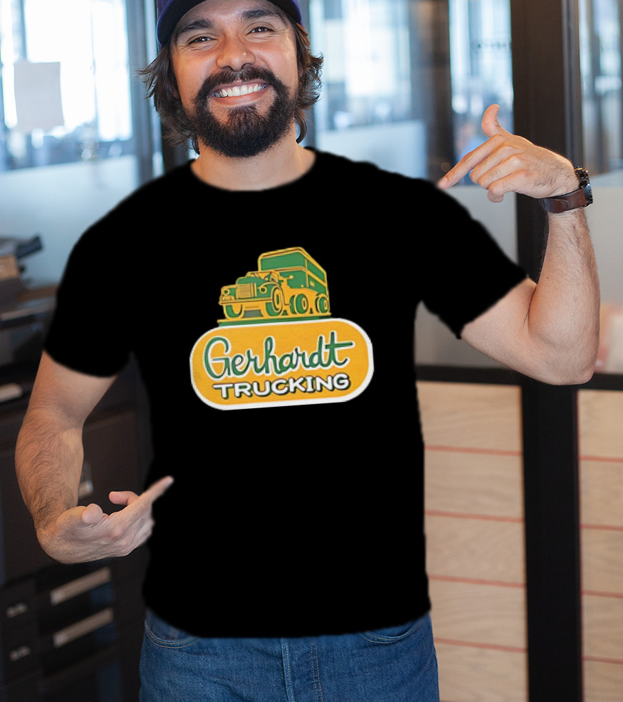 Gerhardt Trucking Vintage Green And Yellow Truck T-Shirt