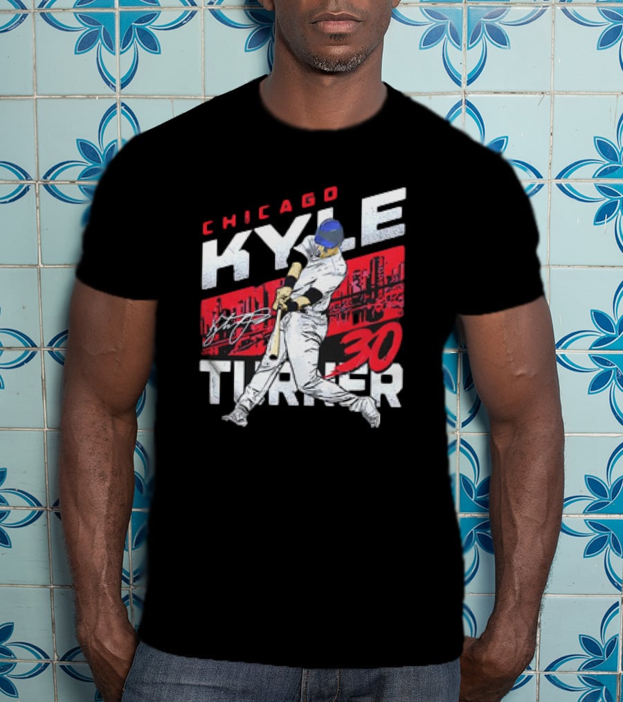 Chicago Kyle Tucker 30 Baseball City Skyline Signature T-Shirt
