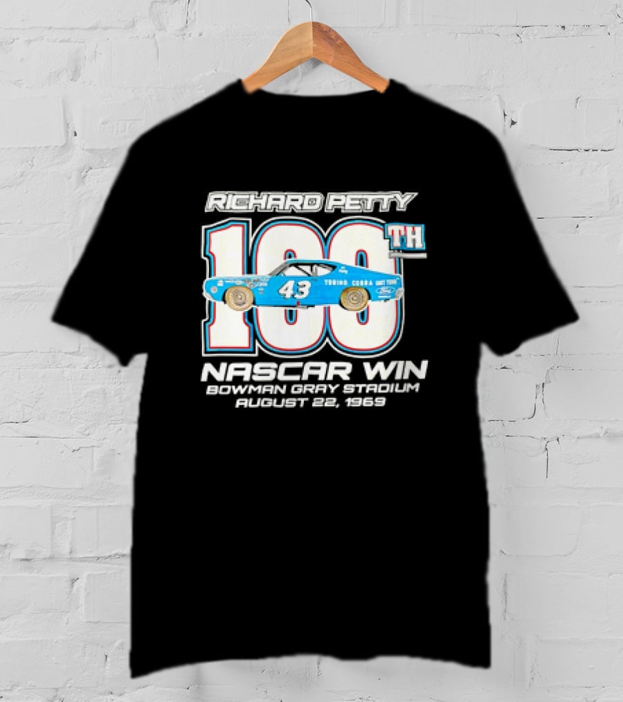 Richard Petty 100th NASCAR Win Bowman Gray Stadium August 22 1969 T-Shirt