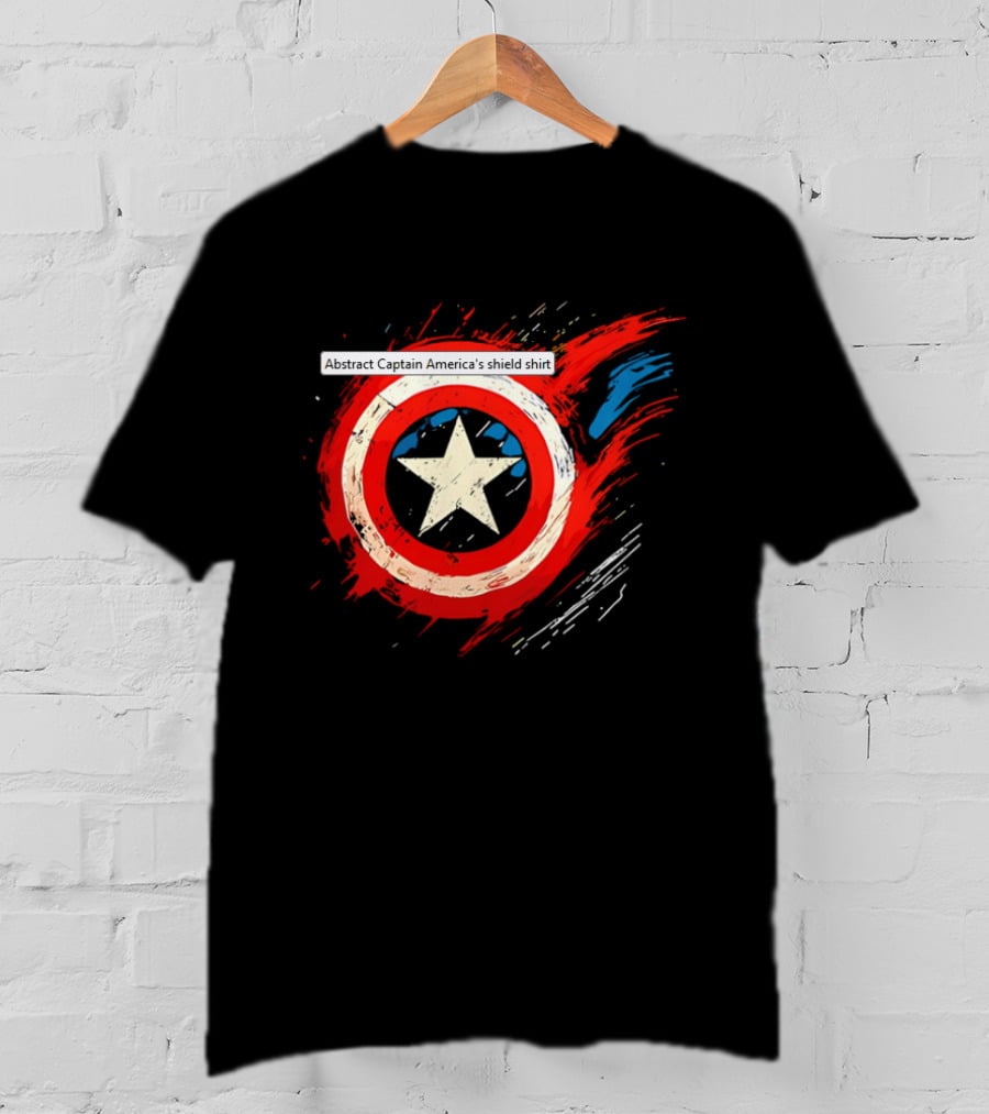 Abstract Captain America’s Shield With Star And Brush Strokes T-Shirt