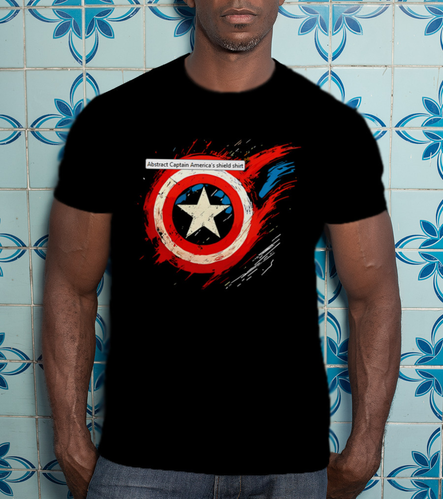Abstract Captain America’s Shield With Star And Brush Strokes T-Shirt