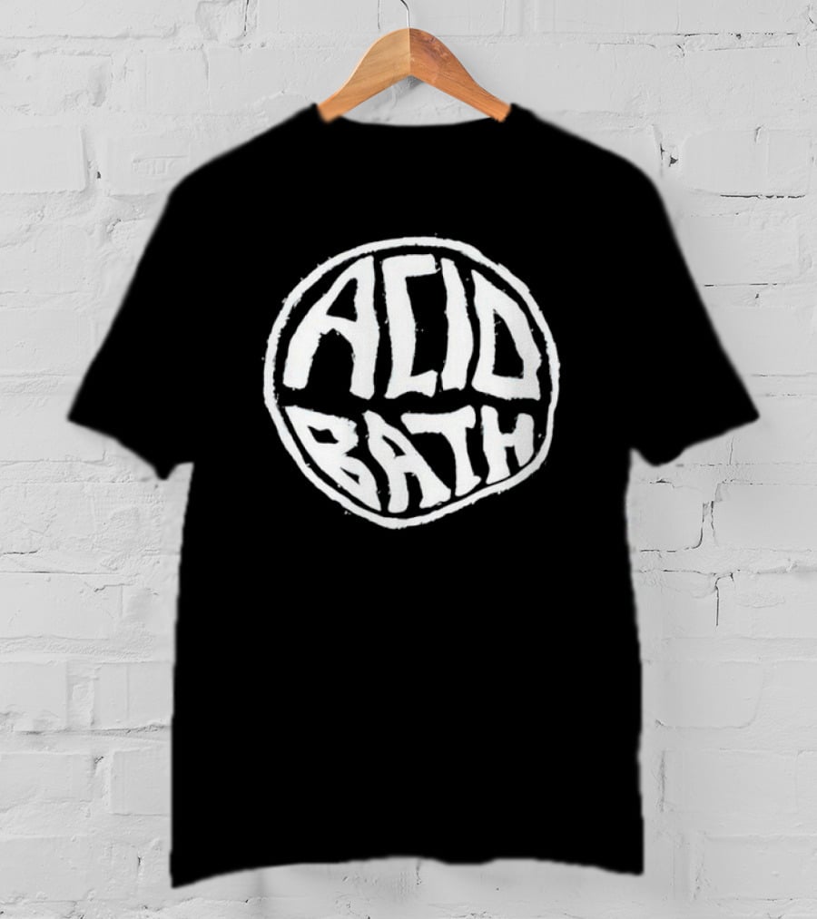 Acid Bath Circular Text Style T-Shirt