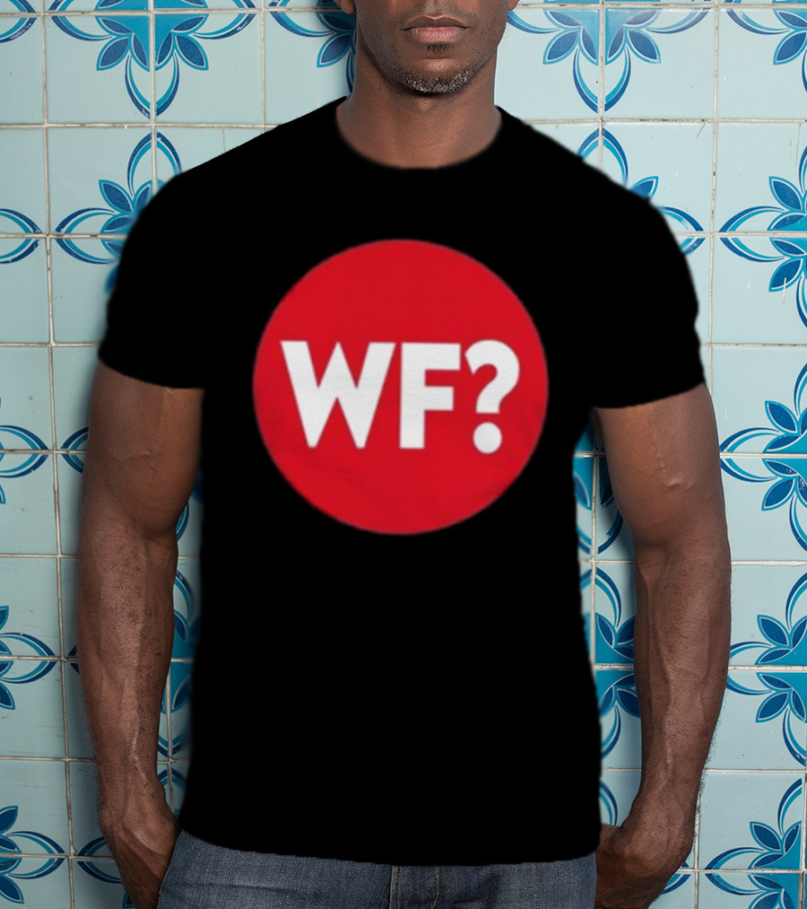 Adrianne Curry Wearing WF Why-Files Red Circle Icon T-Shirt