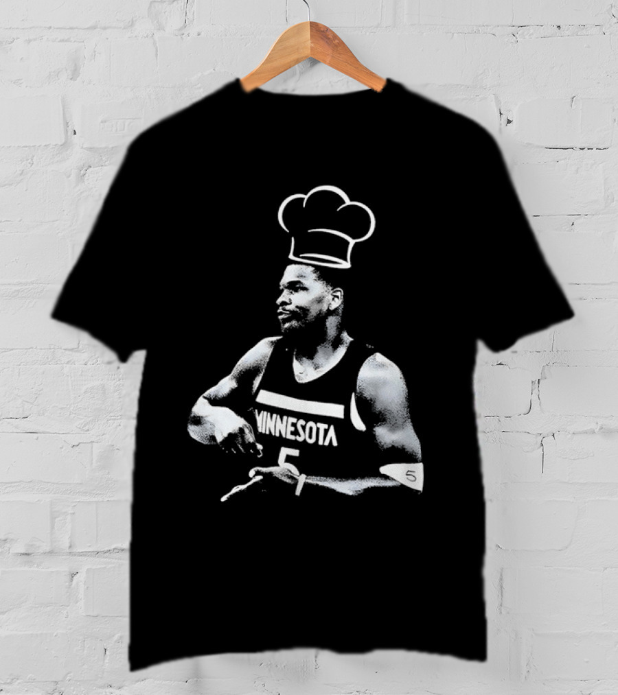 Anthony Edwards No.5 Minnesota Timberwolves Cooking Basketball Player Chef Hat T-Shirt
