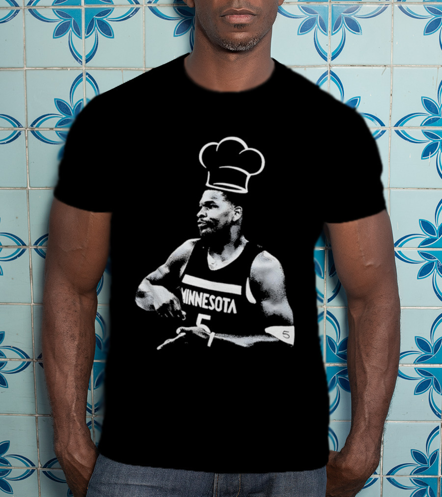 Anthony Edwards No.5 Minnesota Timberwolves Cooking Basketball Player Chef Hat T-Shirt