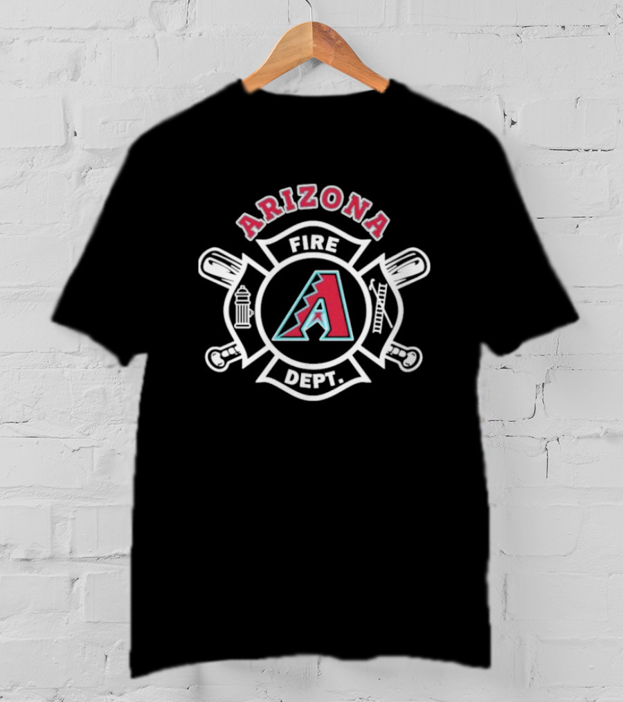 Arizona Diamondbacks Fire Dept Axe Hydrant Baseball Emblem T-Shirt