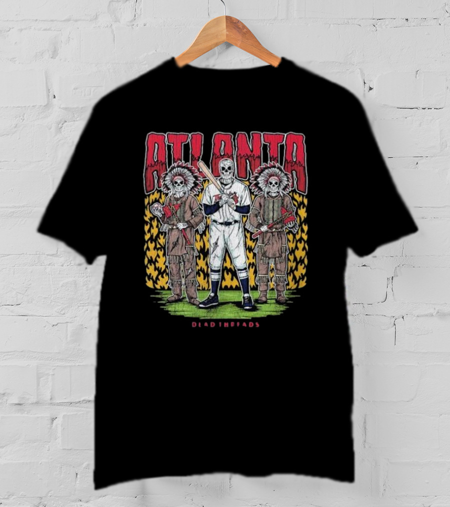 Atlanta Braves Dead Threads Skeleton Baseball Warriors T-Shirt