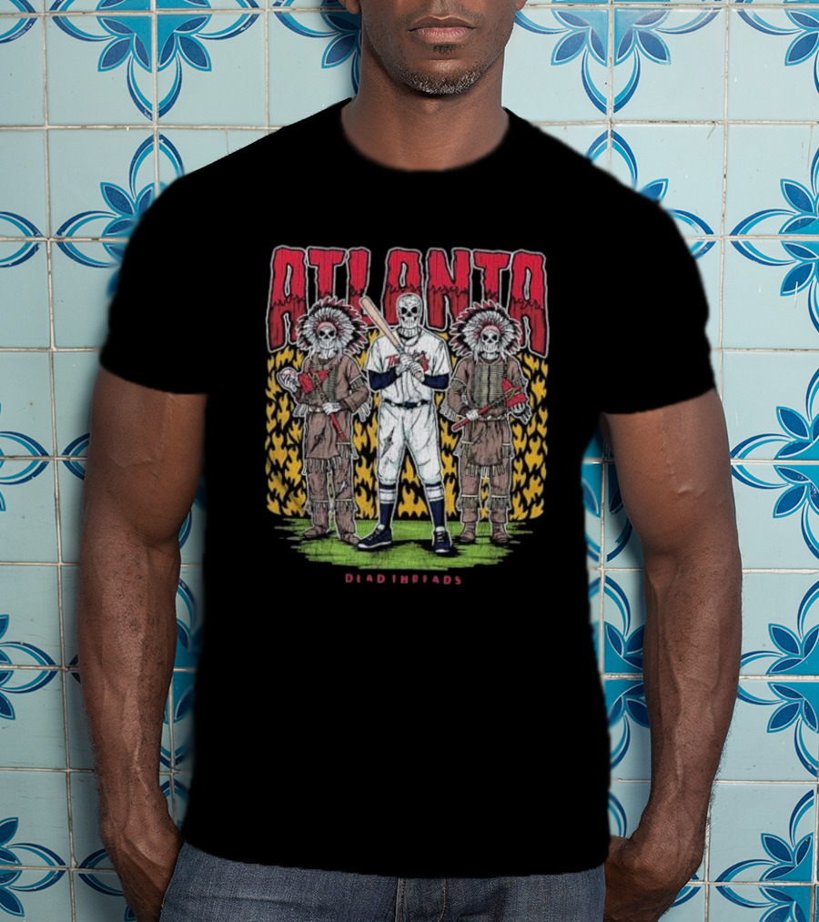 Atlanta Braves Dead Threads Skeleton Baseball Warriors T-Shirt