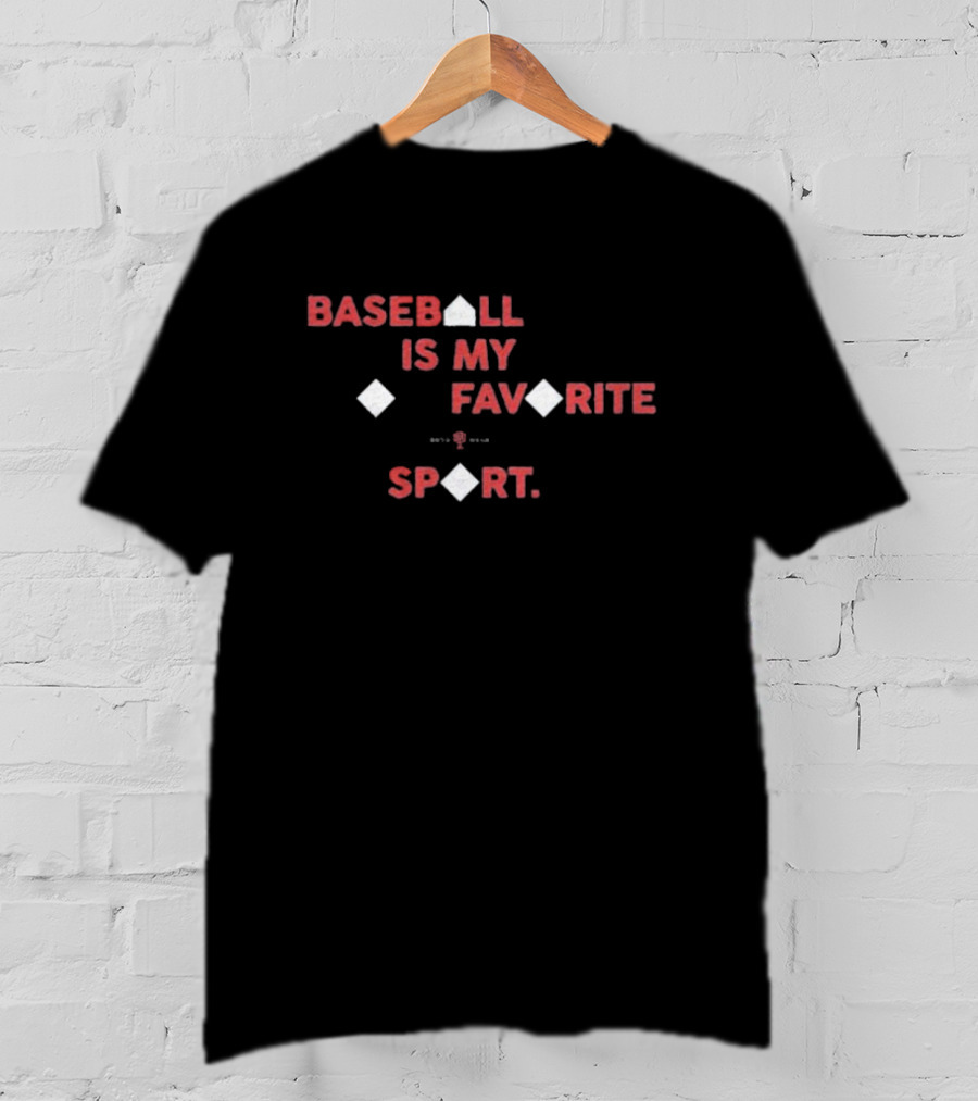 Baseball Is My Favorite Sport With Base Diamond Icons T-Shirt