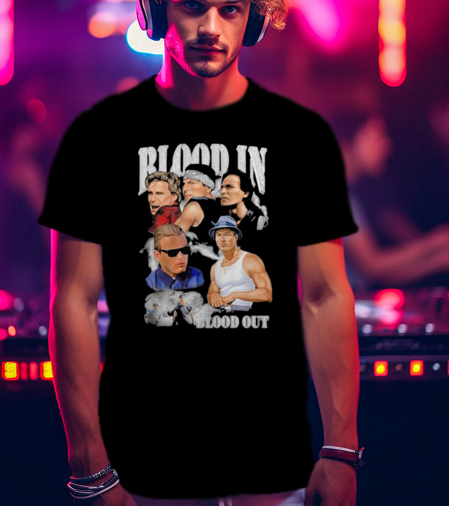 Blood In Blood Out Movie Characters Collage With Diamonds T-Shirt