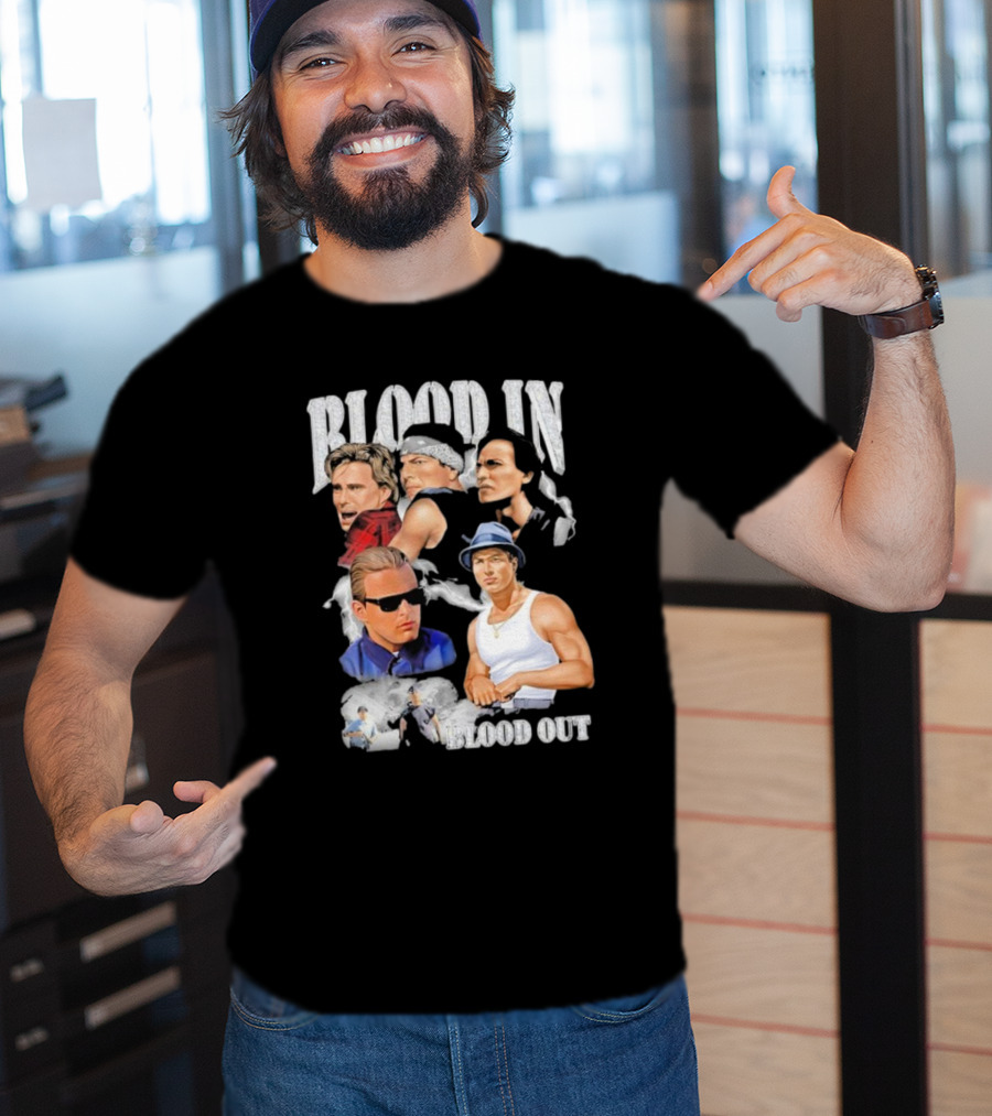 Blood In Blood Out Movie Characters Collage With Diamonds T-Shirt