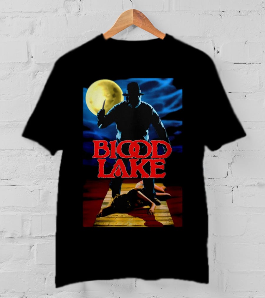 Blood Lake Horror Movie Moonlit Killer Silhouette T-Shirt