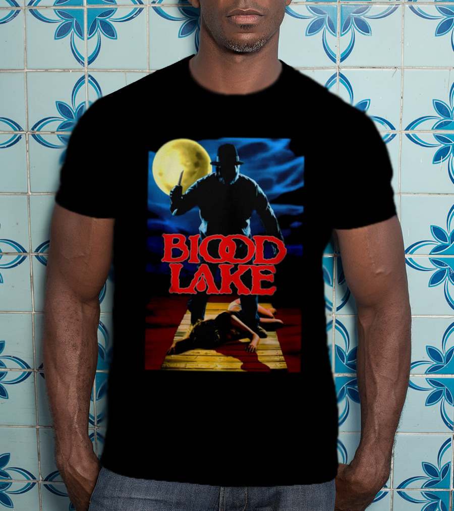 Blood Lake Horror Movie Moonlit Killer Silhouette T-Shirt