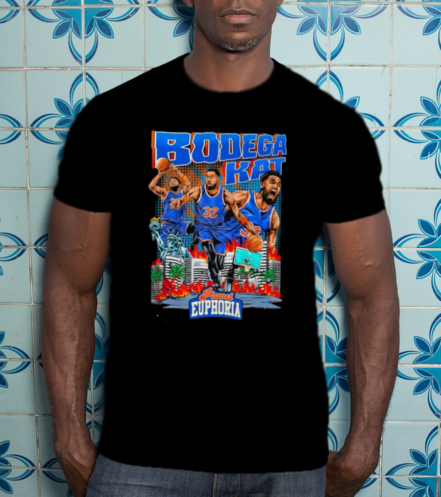 Bodega Kat Basketball Energy Planet Euphoria Action Player Number 32 T-Shirt