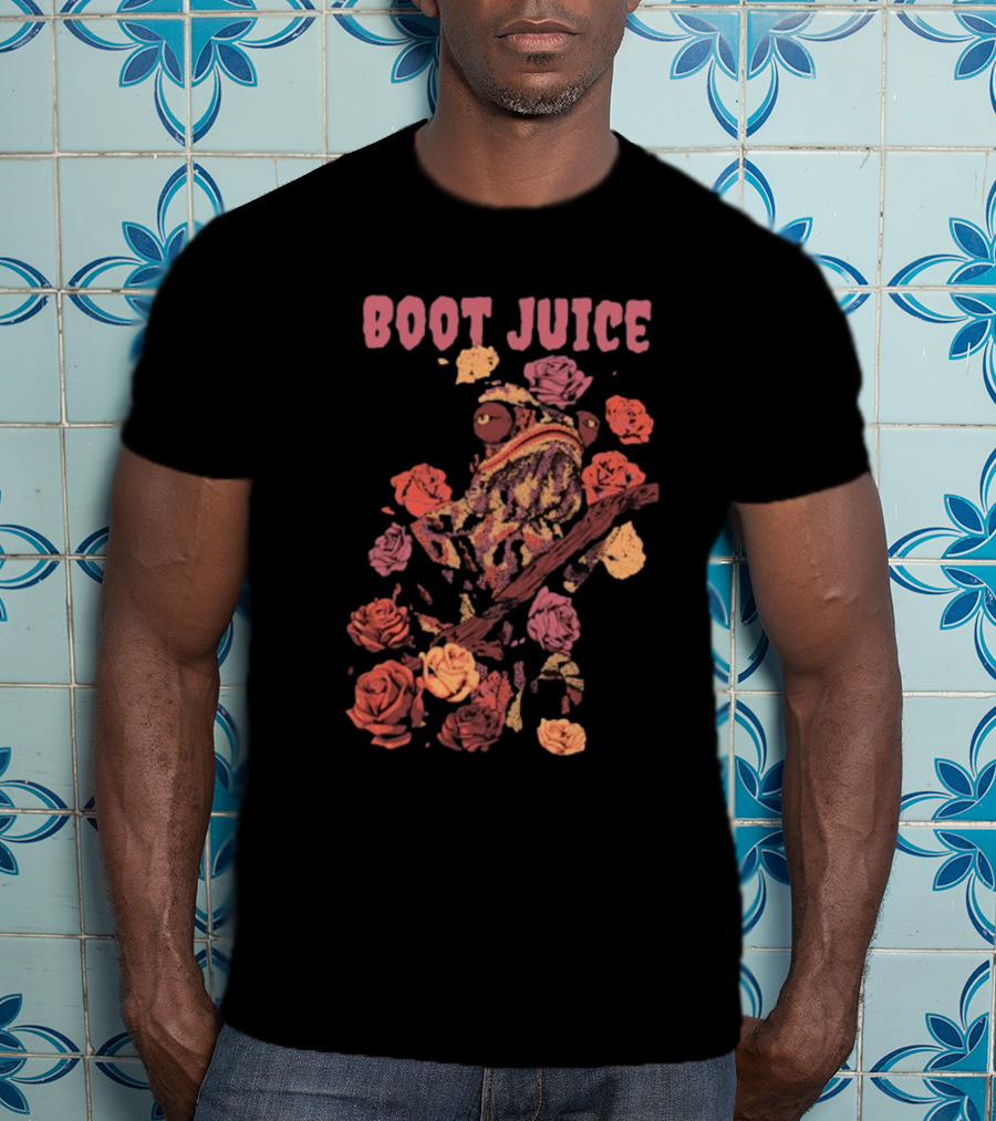 Boot Juice Chameleon Surrounded By Colorful Roses T-Shirt