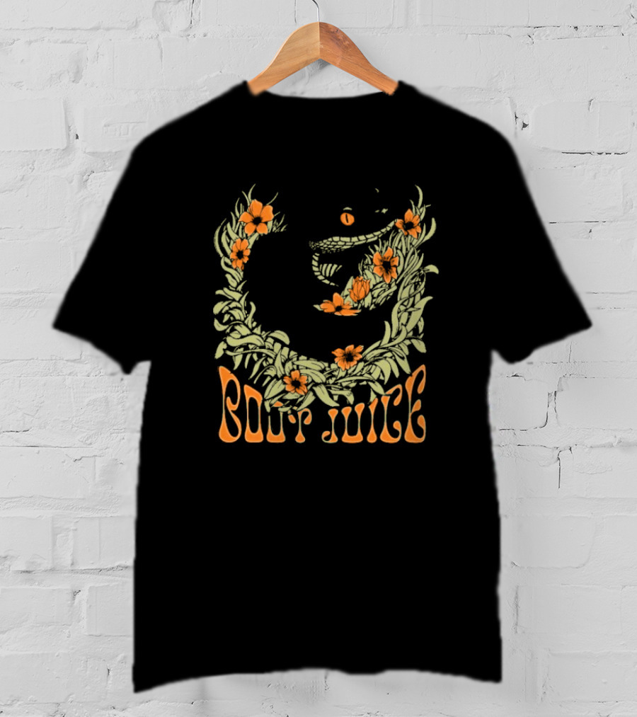Boot Juice Snake With Floral Wreath And Orange Flowers T-Shirt