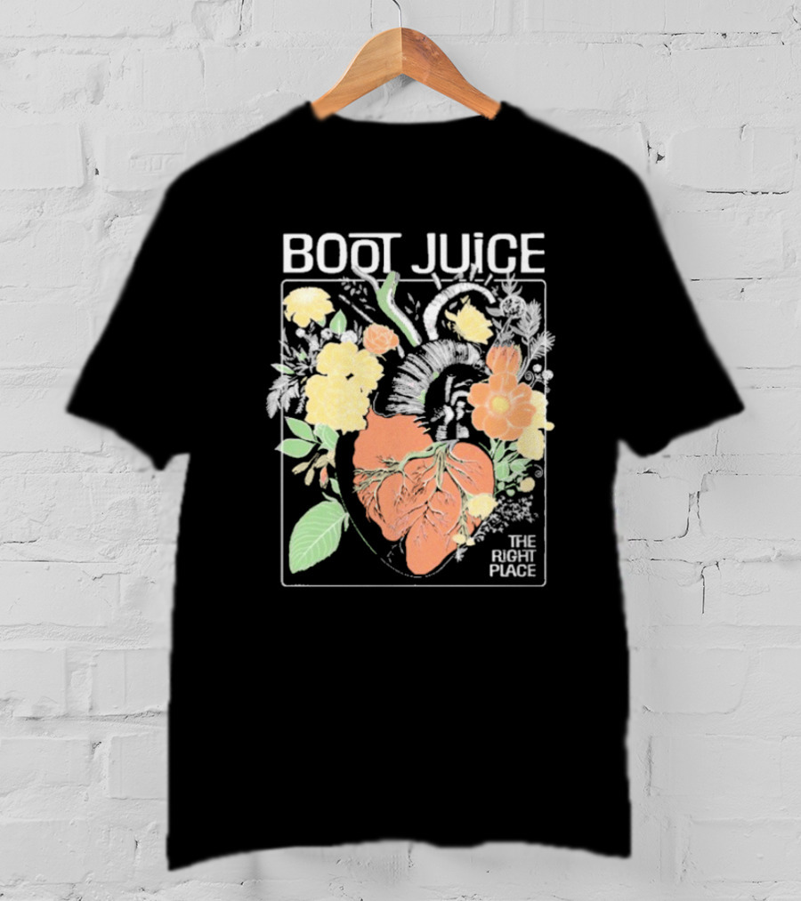 Boot Juice The Right Place Floral Heart Botanical Vintage Style T-Shirt