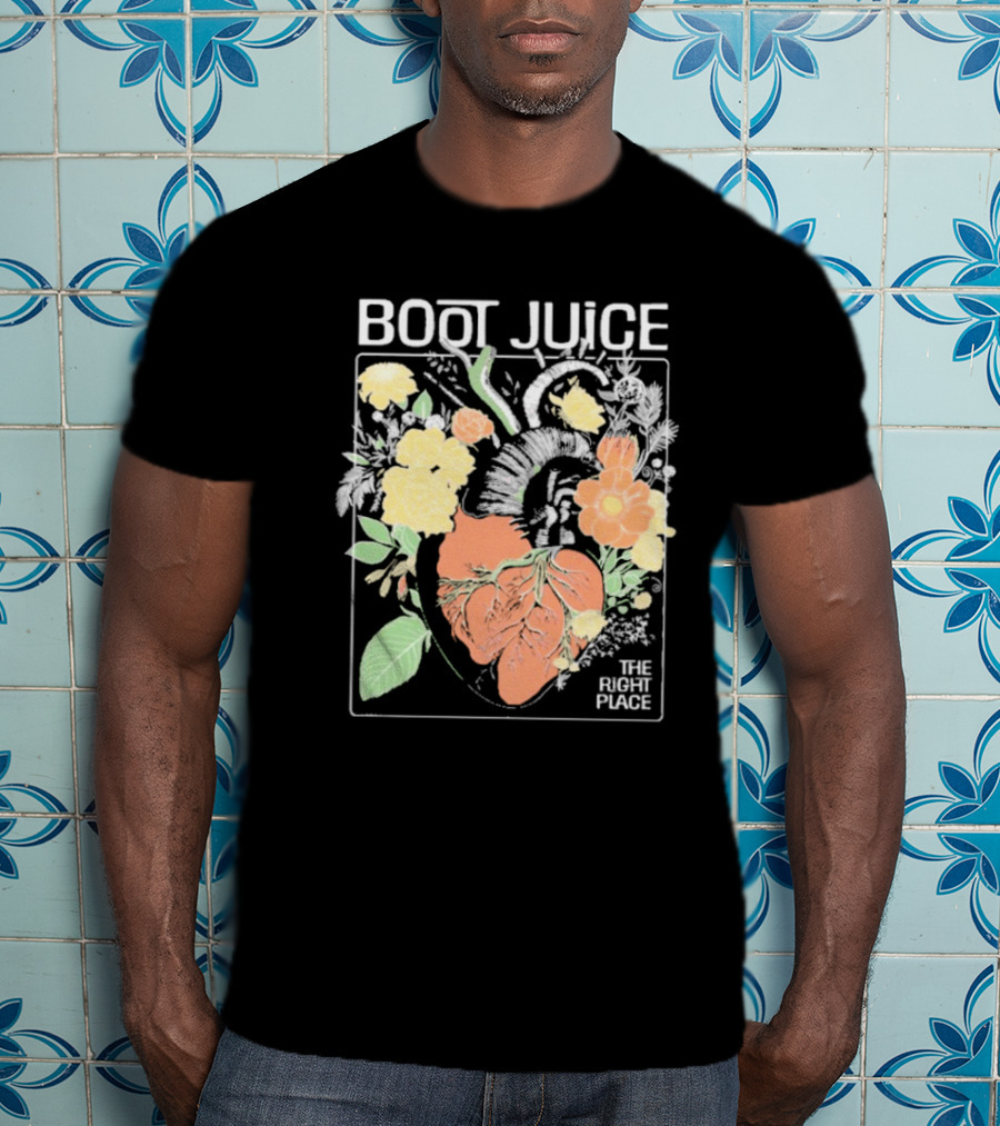 Boot Juice The Right Place Floral Heart Botanical Vintage Style T-Shirt