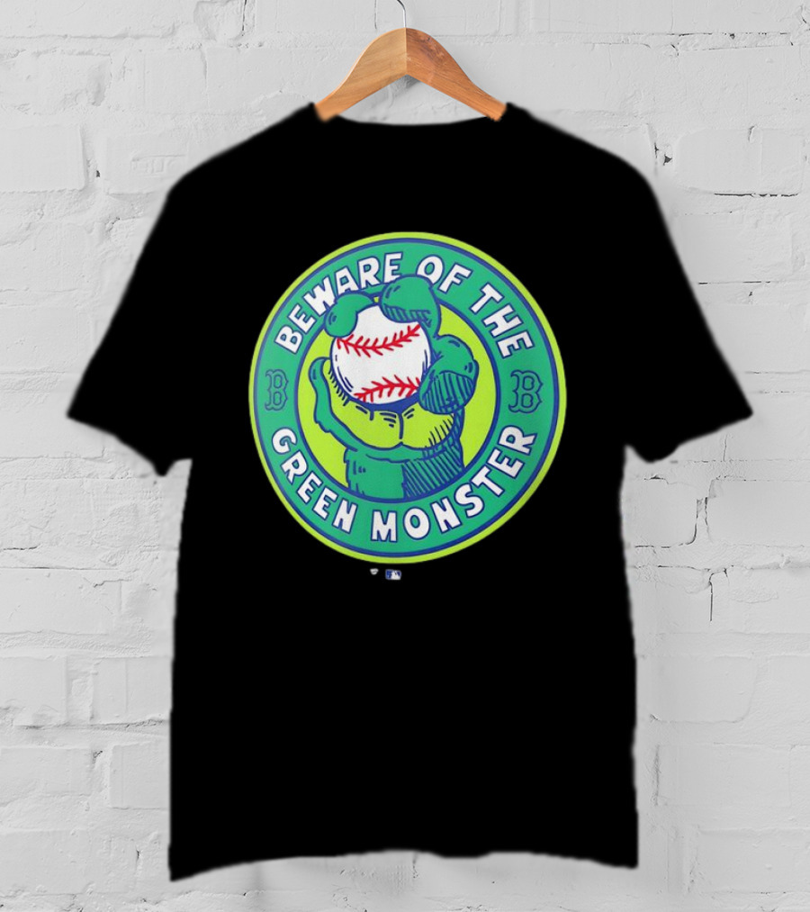 Boston Red Sox Beware Of The Green Monster Baseball Iconic Fenway Park Imagery T-Shirt