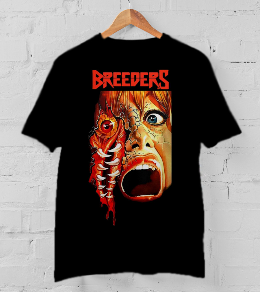 Breeders Horror Movie Artwork With Distorted Face And Eye T-Shirt