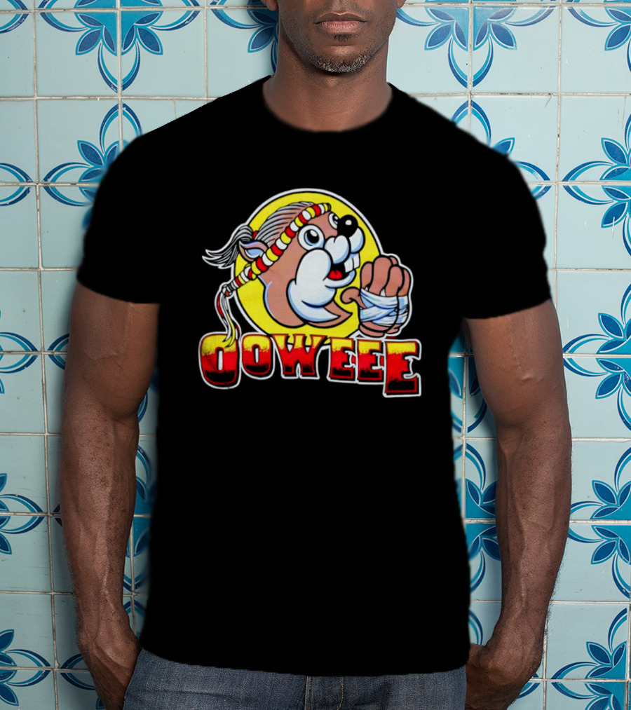 Buc-ee's Ooweee Muay Thai Beaver With Headband And Wrapped Fist T-Shirt