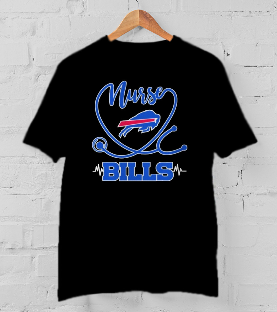 Nurse Buffalo Bills Stethoscope Heartbeat T-Shirt