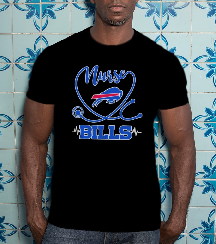 Nurse Buffalo Bills Stethoscope Heartbeat T-Shirt