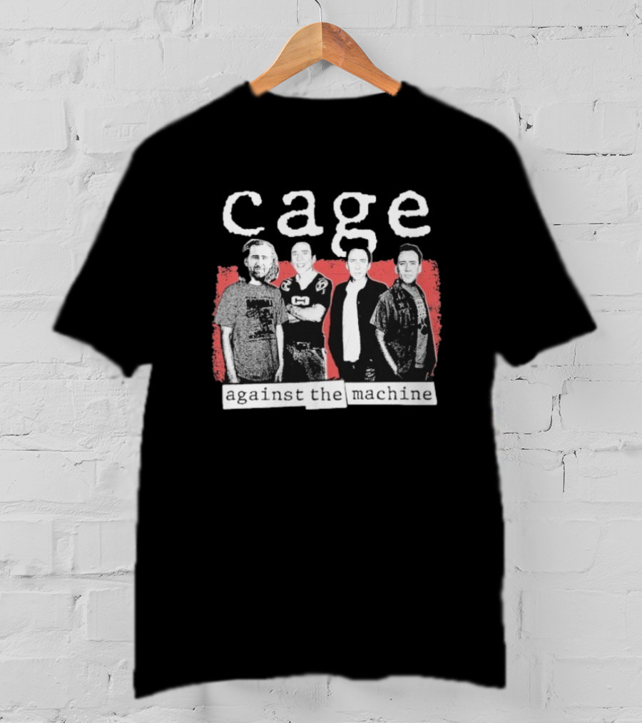 Cage Against The Machine Nicholas Sports Jersey Black White Red T-Shirt