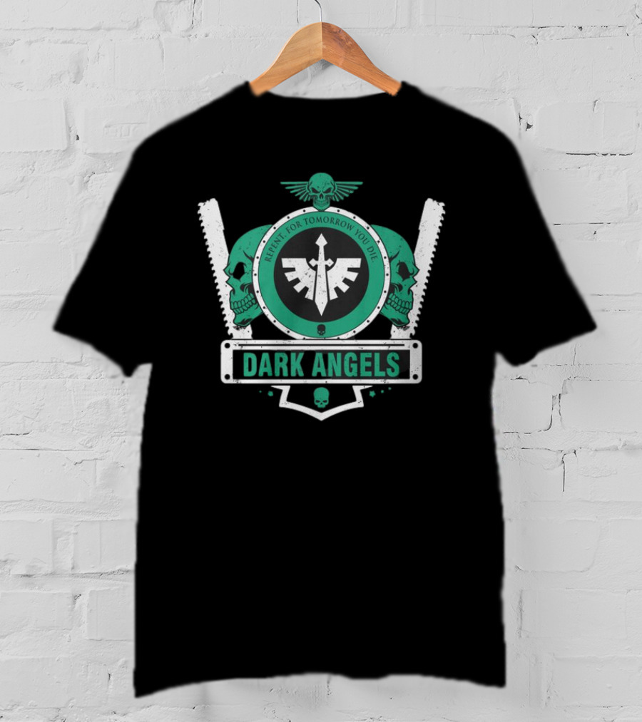 Caliban Elite Shield V2 Dark Angels Repent For Tomorrow You Die T-Shirt