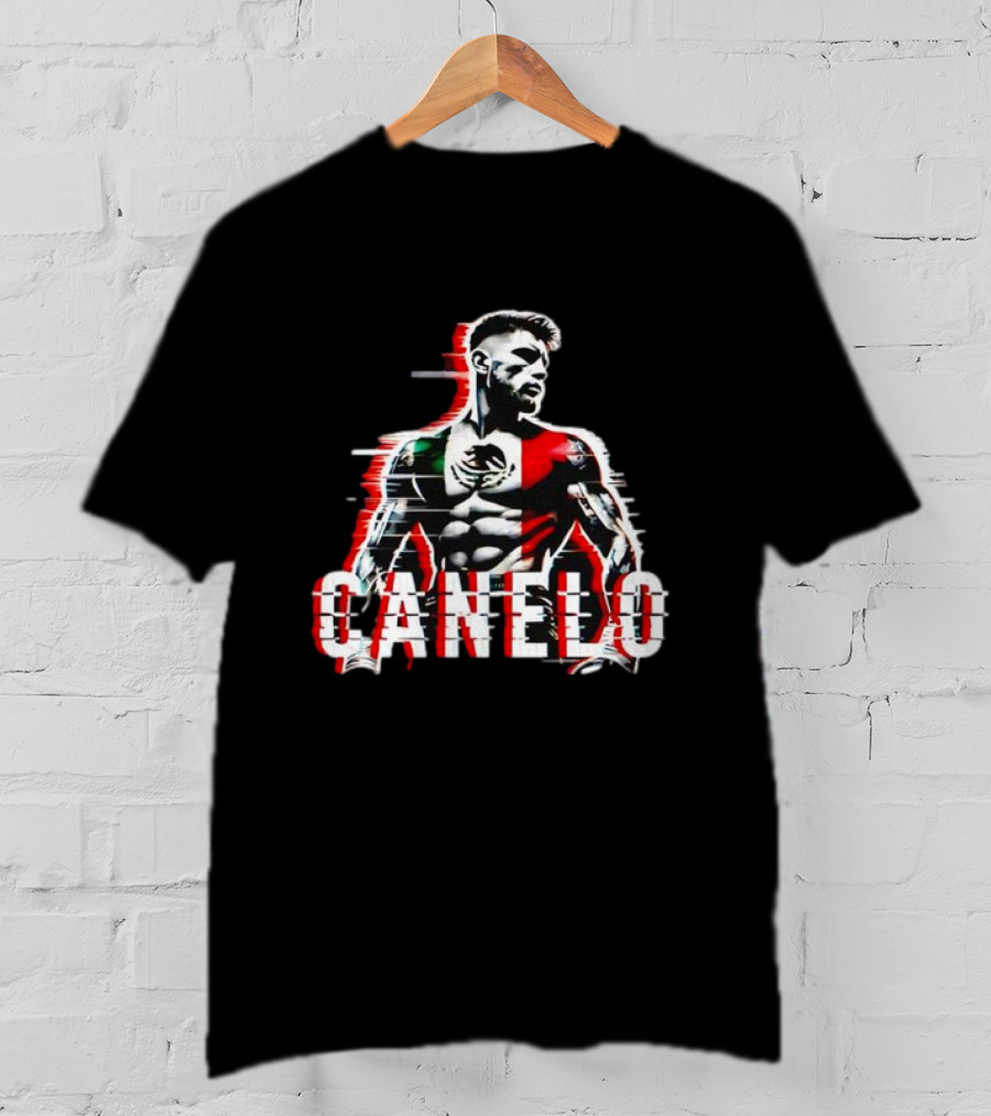 Canelo Mexican Flag Boxer Stylized Graphic T-Shirt