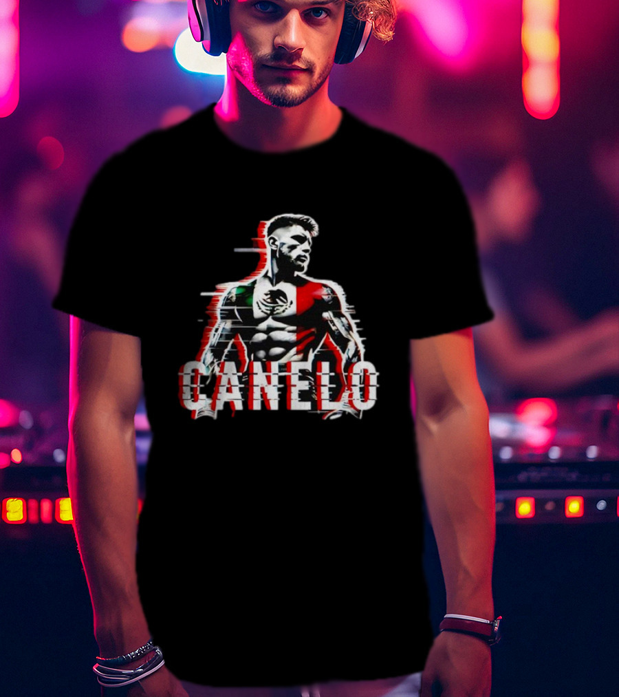Canelo Mexican Flag Boxer Stylized Graphic T-Shirt