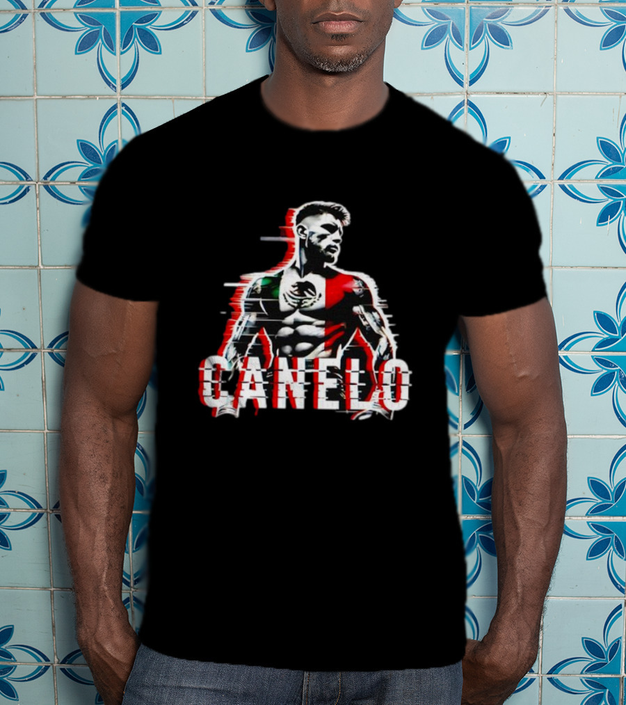 Canelo Mexican Flag Boxer Stylized Graphic T-Shirt