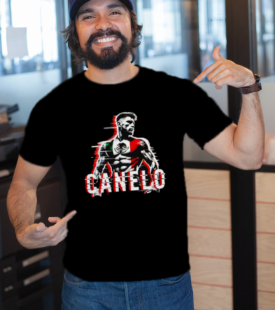 Canelo Mexican Flag Boxer Stylized Graphic T-Shirt